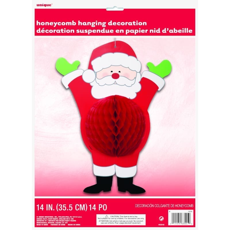 Christmas Hanging Honeycomb Santa 36cm