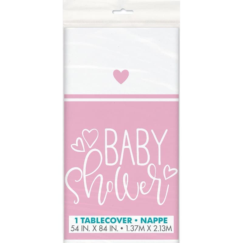 Baby Shower Heart Pink Tablecloth Rect