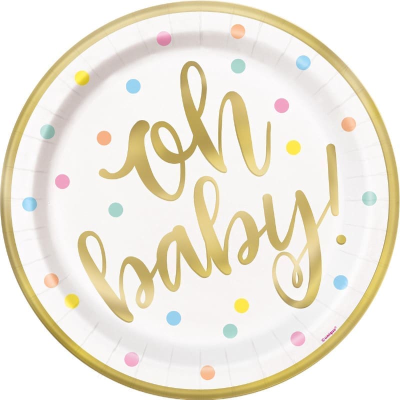 Oh Baby Plates 23cm Pk8