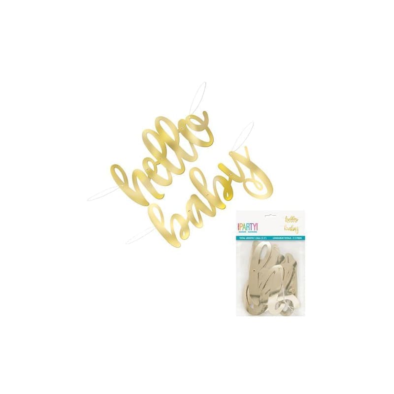 Banner Letters Hello Baby Script Gol NLA