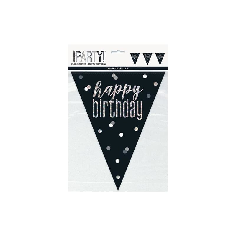 Flag Banner Birthday Black 2.74m