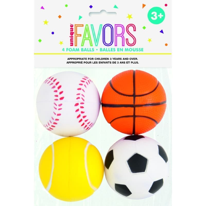 Favors Foam Sports Balls Pk4