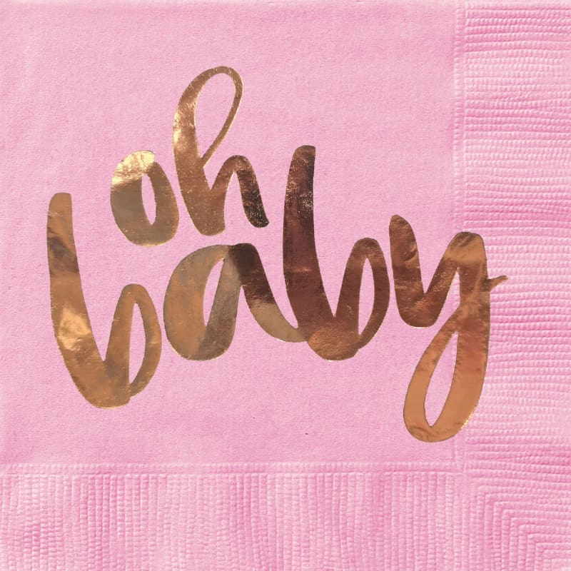 Oh Baby Lunch Napkins Pink Pk16
