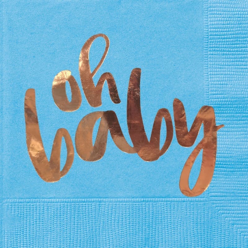 Oh Baby Lunch Napkins Blue Pk16