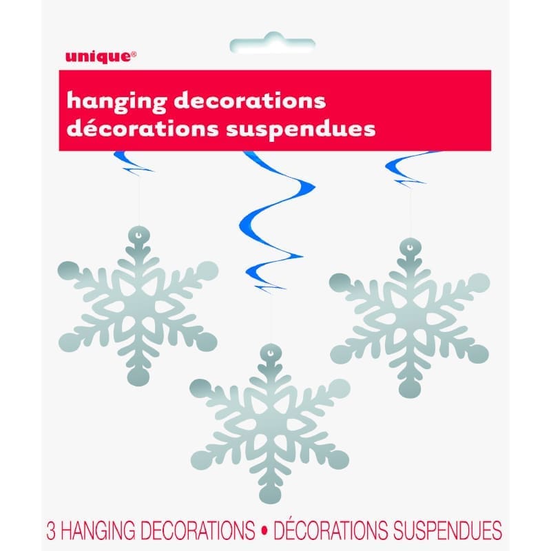 Hanging Decoration Snow Flake Pk3