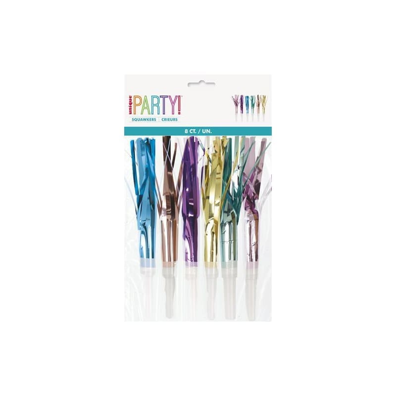 Blowouts Fringed Foil Squawkers Pk8