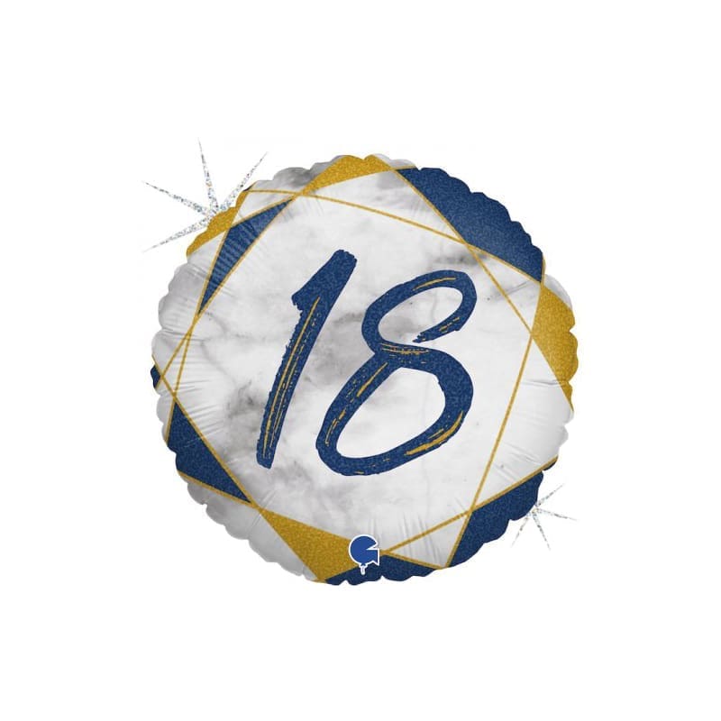Foil 45cm 18th Marble Blue