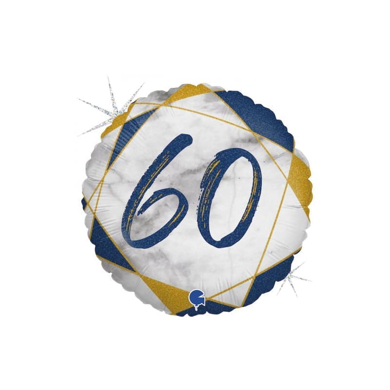 Foil 45cm 60th Marble Blue