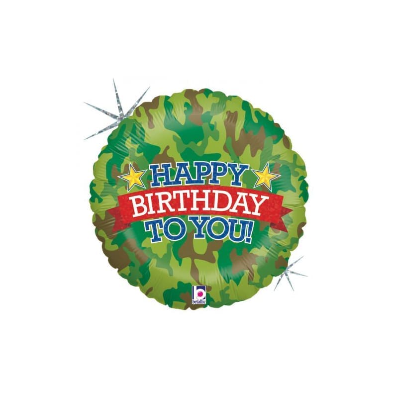 Foil 45cm Birthday Camo