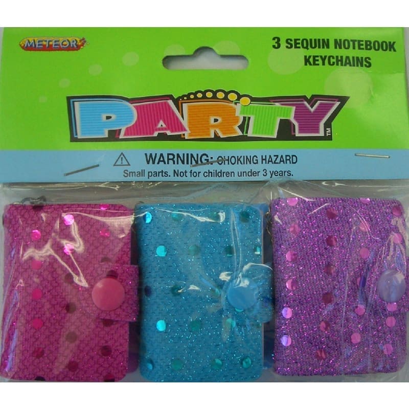 Notebook Sequin Keychain Pk3