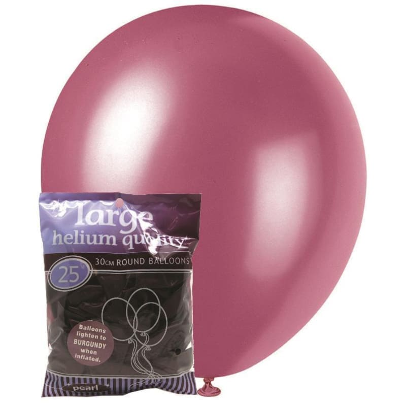 Balloons 30cm Pearl Burgundy Pk25