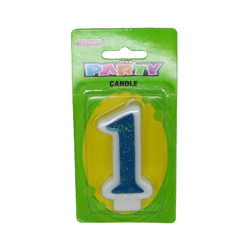 Candle Glitter Blue 1