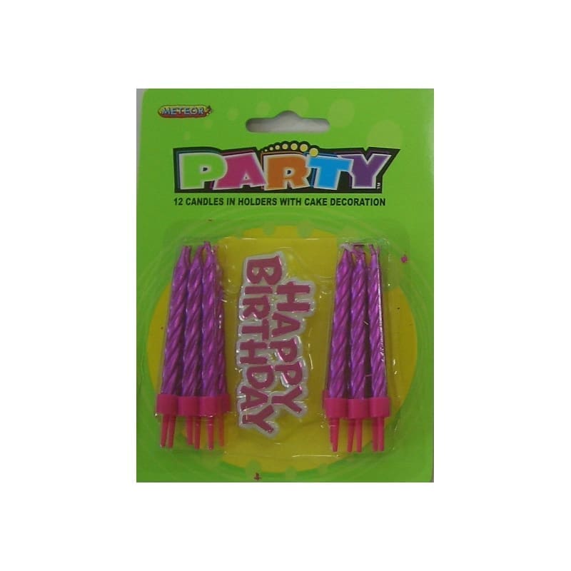 Candles & Holders Birthday Pink Pk12
