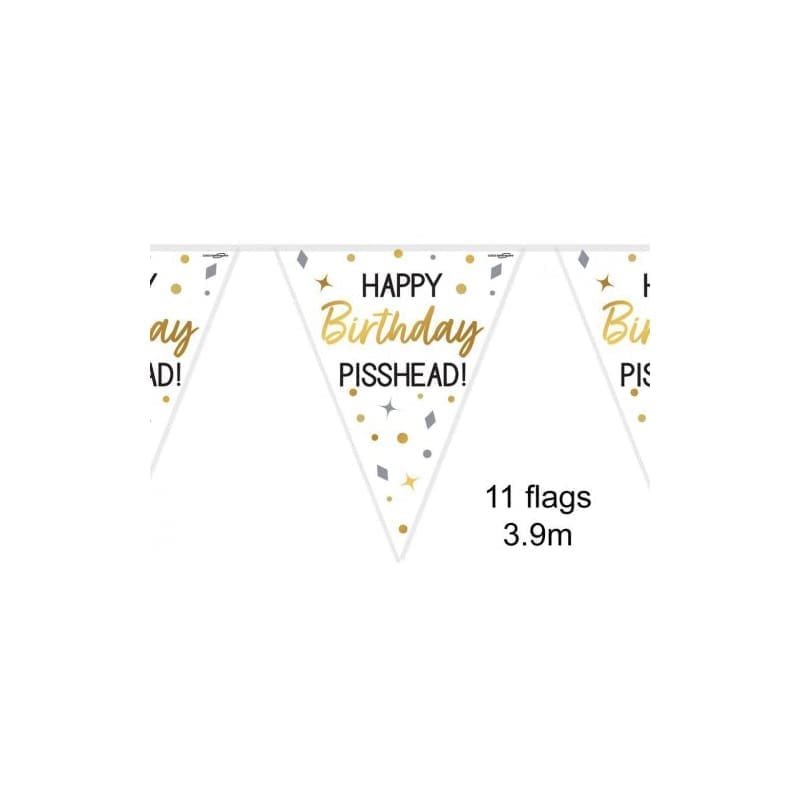 Flag Bunting Happy Bday Pisshead 3.9m