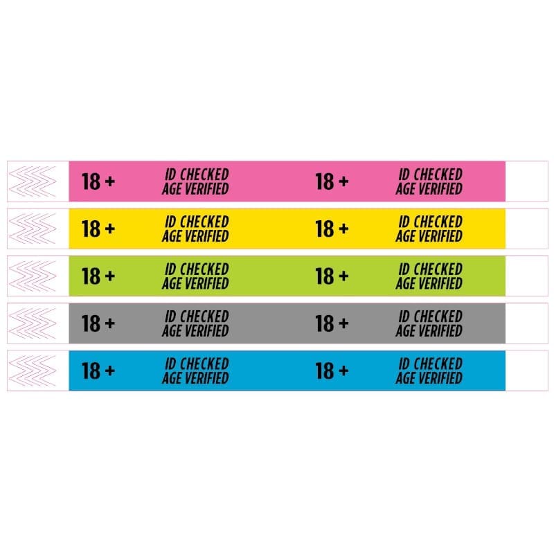 Wrist Band ID CHECKED Tyvek 19mm