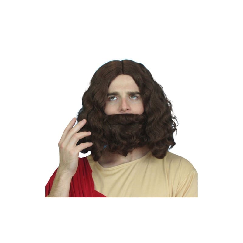 Hippie/Jesus Wig & Beard Set main image 1