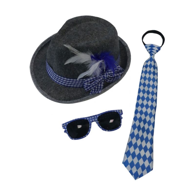 Dress Up Kit Oktoberfest Hat Glasses Tie