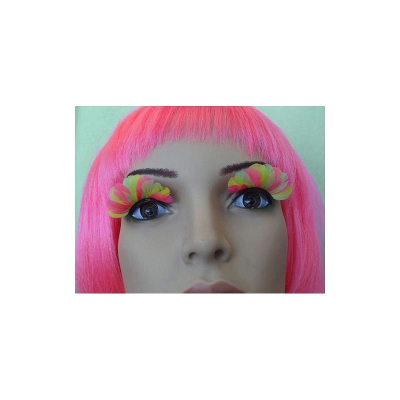 Eyelashes Multi Neon Feathers