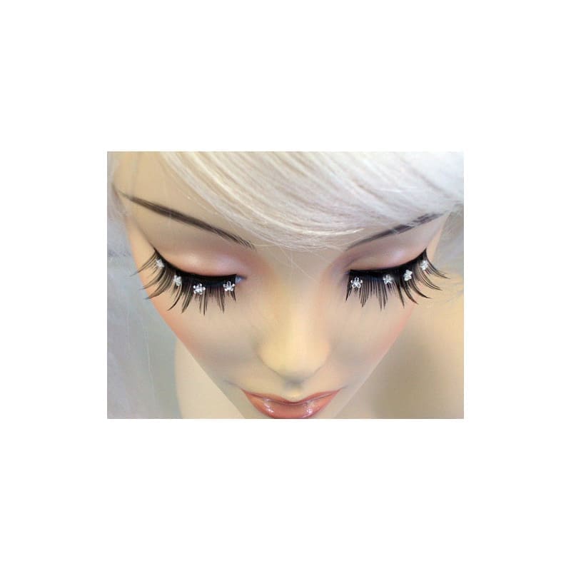 Eyelashes Black with Crystal Daisies