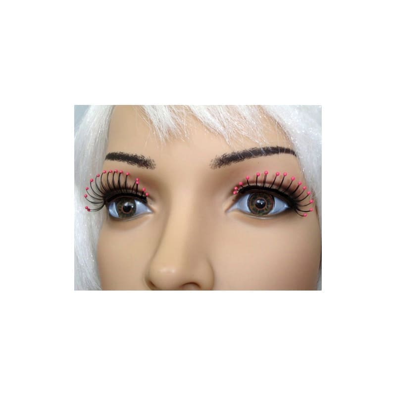 Eyelashes Black with Pink Droplets