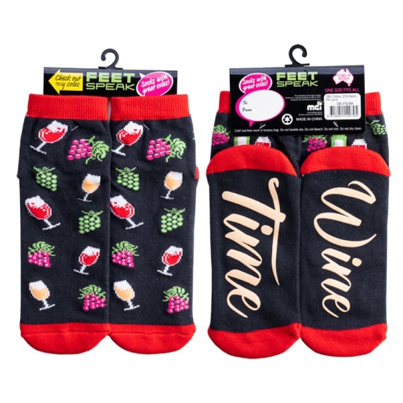 Socks Feet Speak Wine