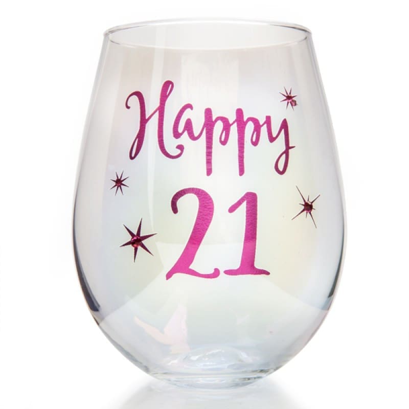 Wine Glass Stemless 21 Iridescent