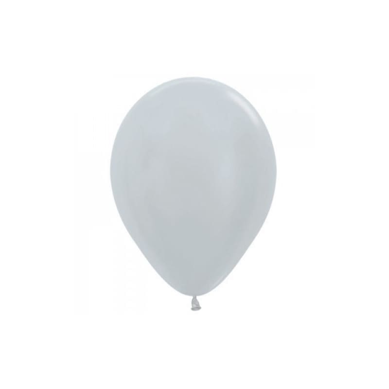 Balloons 12cm Metallic Silver Pk100