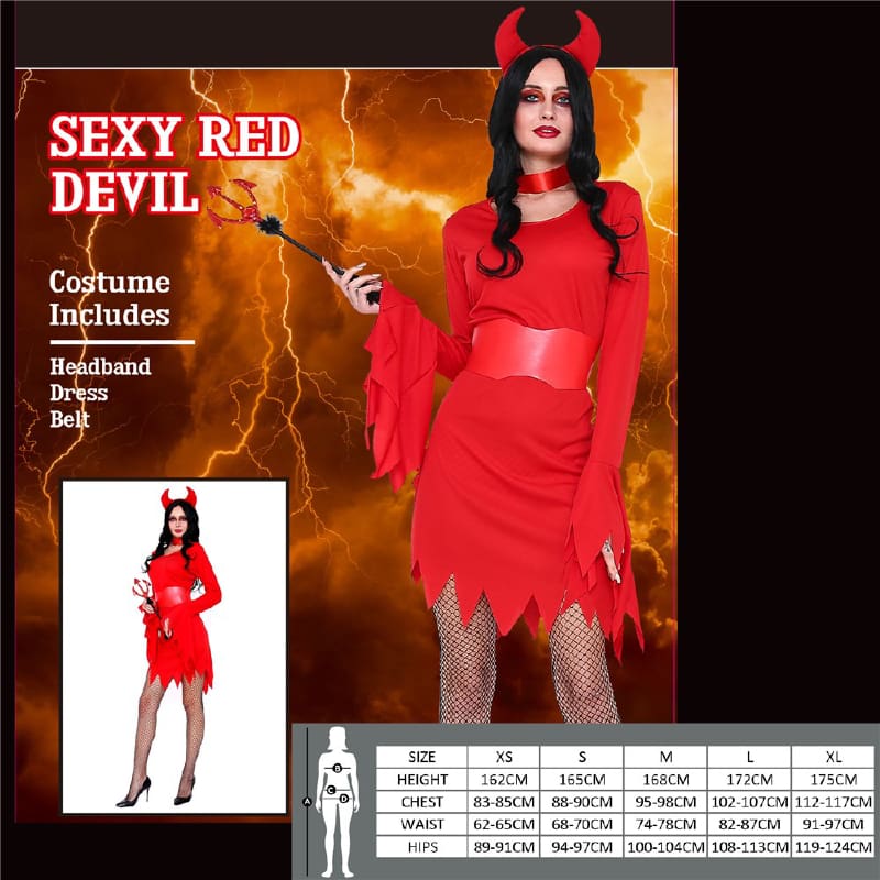 Costume Adult Devil Dress Sexy M or L