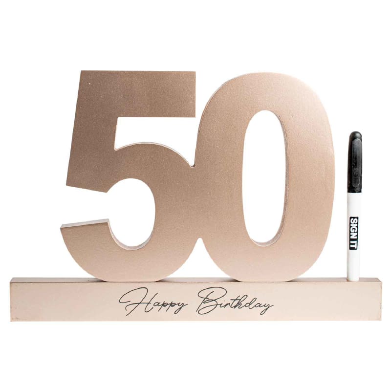 Signature Number 50th Rose Gold