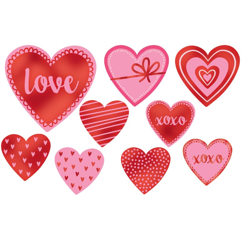 Cutout Hearts Love XOXO Pk9