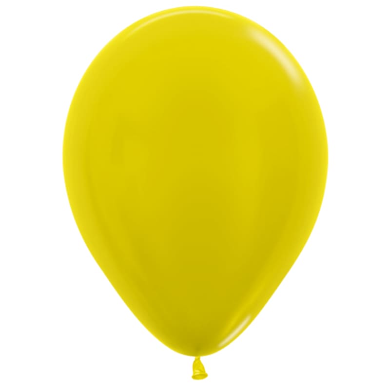 Balloons 30cm Metallic Yellow Pk100