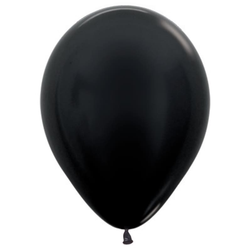 Balloons 30cm Metallic Black Pk100