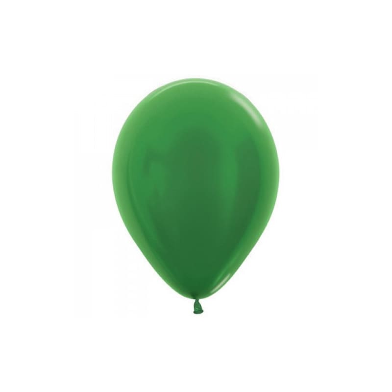 Balloons 12cm Metallic Emera Green Pk100