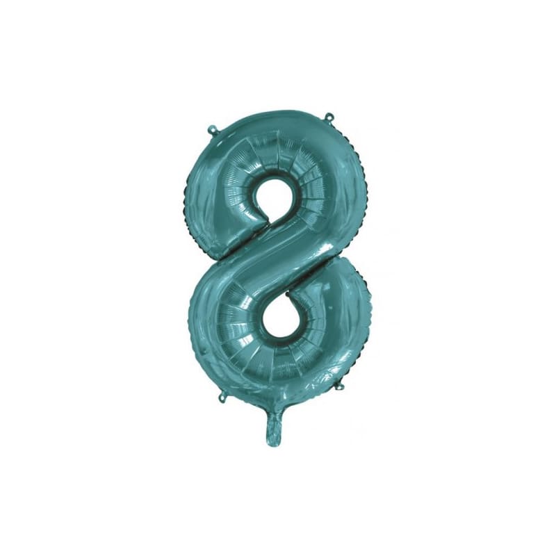 Foil Shape Number 8 Teal 86cm