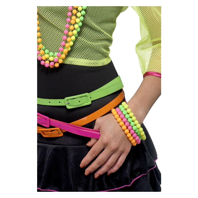 Bracelets Beaded Neon Pk4
