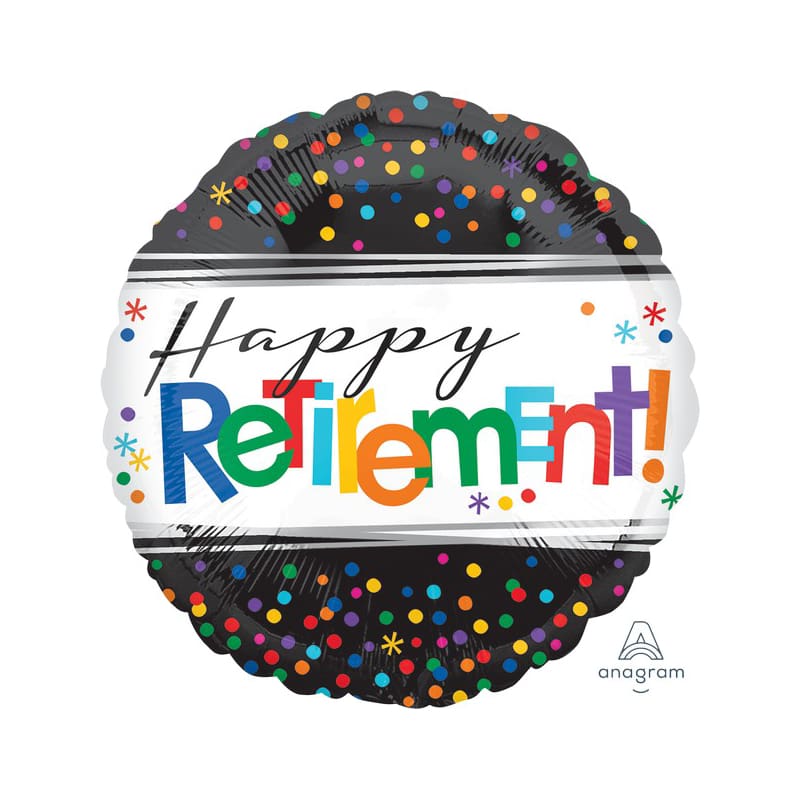 Foil 45cm Happy Retirement Multi Dot NLA