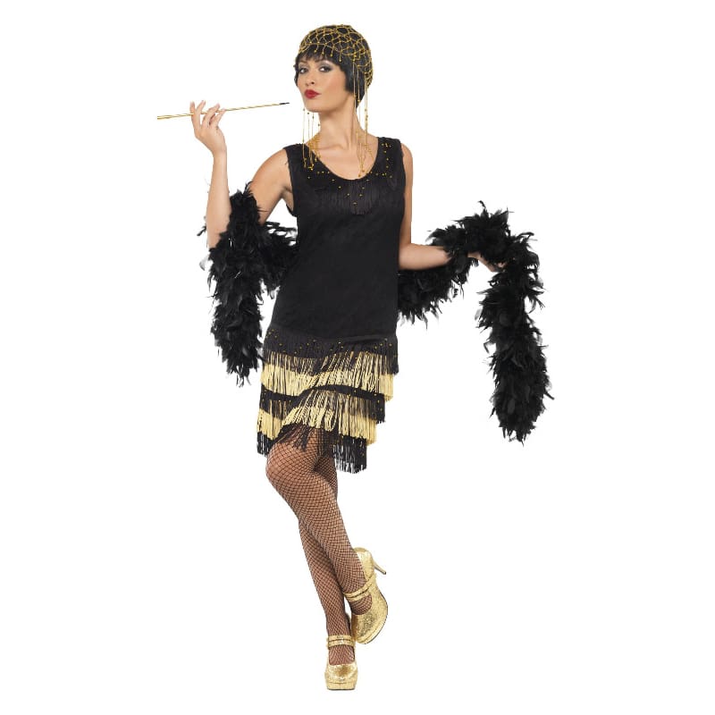 Costume Adult Flapper Dress Black Frin L