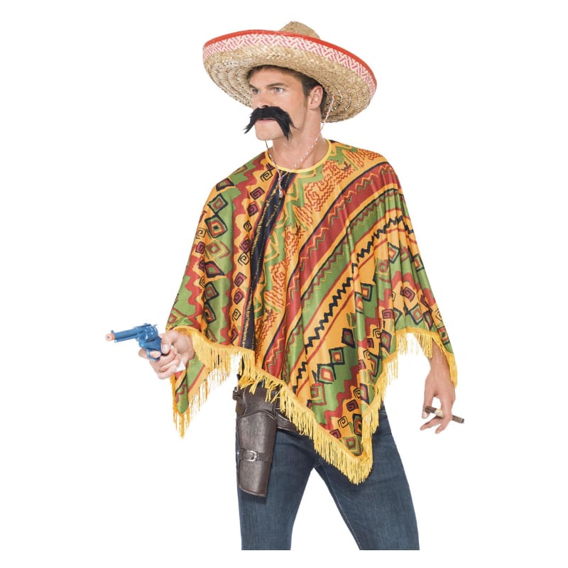 Costume Adult Mexican Poncho Moustache
