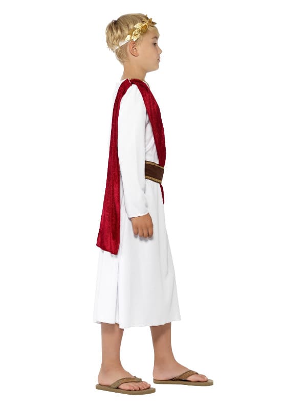 Roman Boy Costume Kids White Robe Red Sash Belt Headpiece main image 1