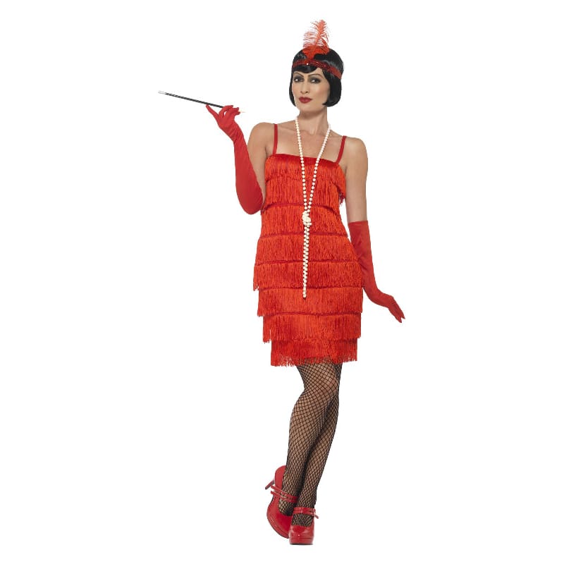 Costume Adult Flapper Short Red M OS