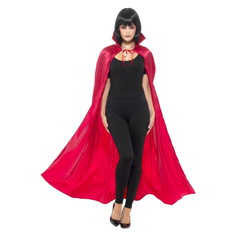 Cape Adult Red Satin Devil 1.4m