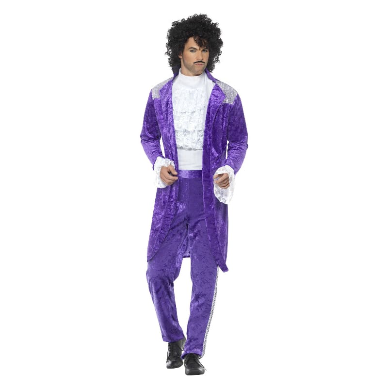 Costume Adult 80's Purple Muscian M