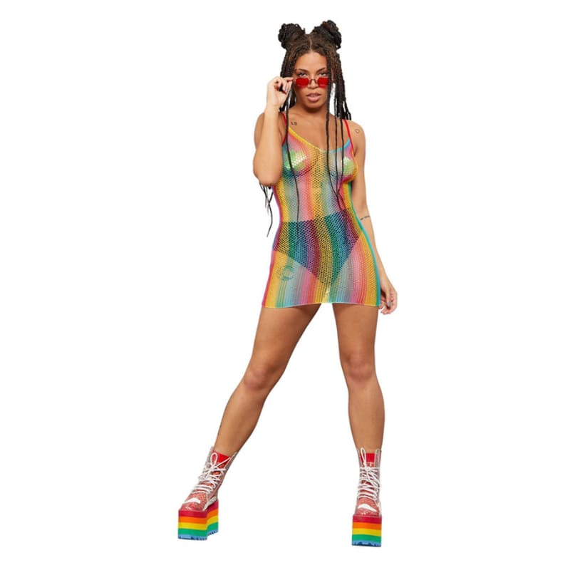 Fishnet Dress Rainbow