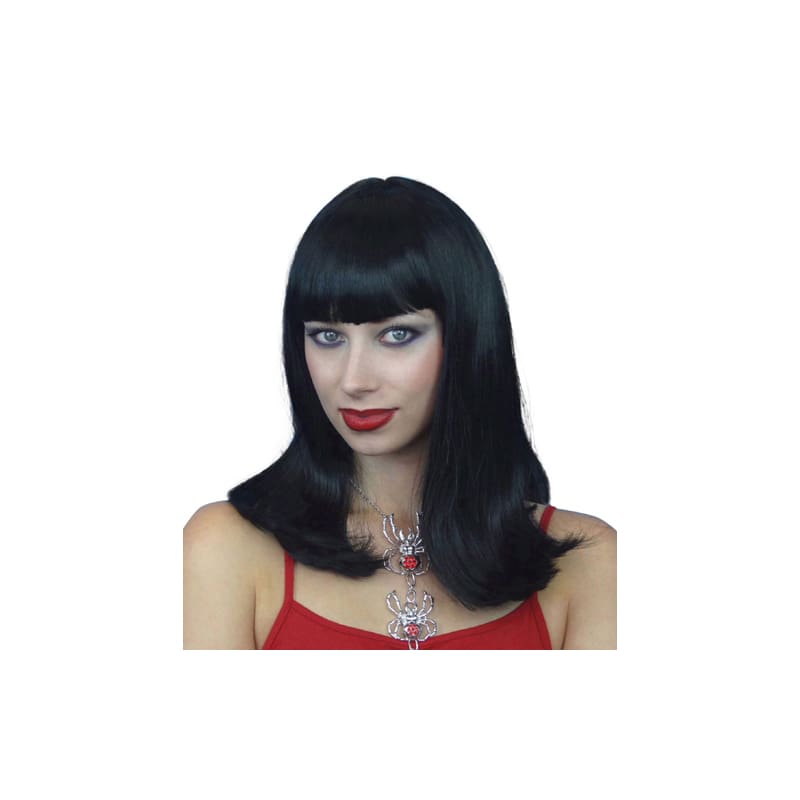 Wig Long Black with Fringe Cleo Premium