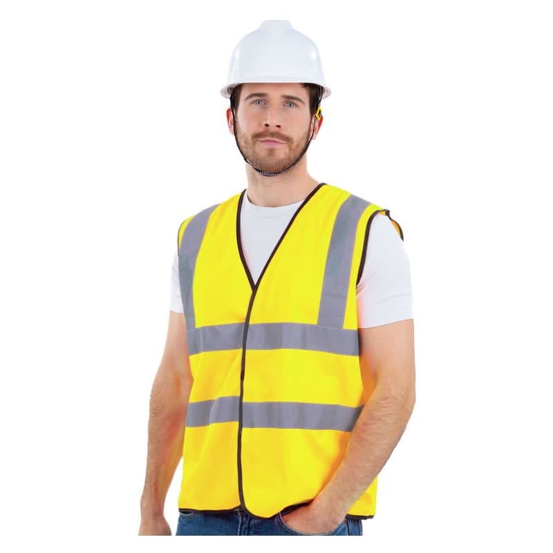 Costume Adult High Vis Vest Yellow SM