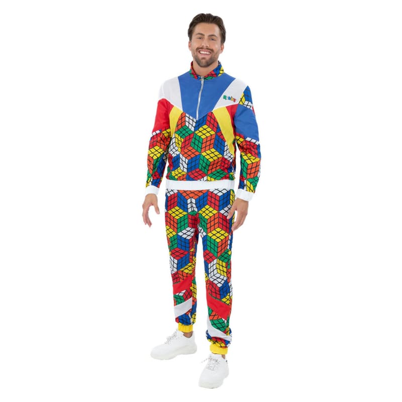 Costume Adult Rubiks Cube Tracksuit M