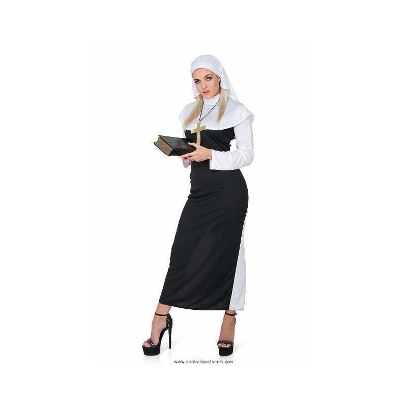 Costume Adult Nun Black White Top M