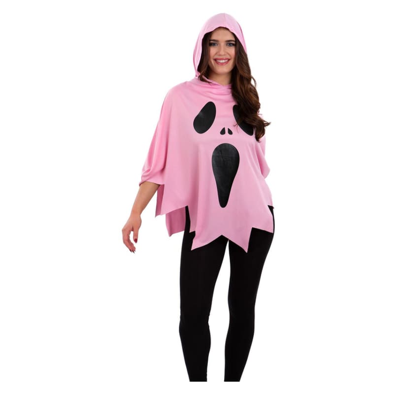 Costume Adult Poncho Pumpkin Pink