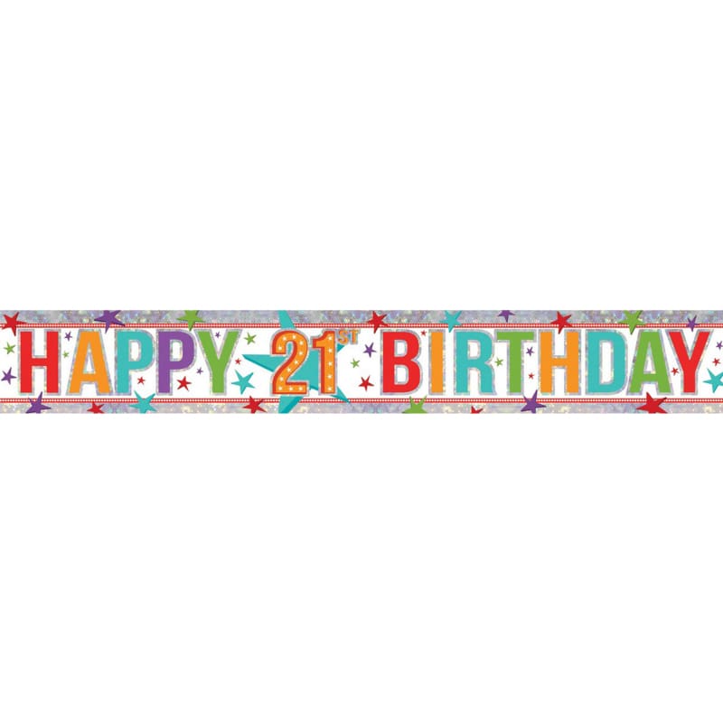 Foil Banner 21st Birthday Multi 2.7m DNR