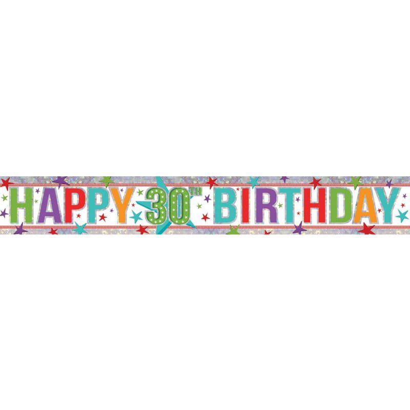 Foil Banner 30th Birthday Multi 2.7m DNR